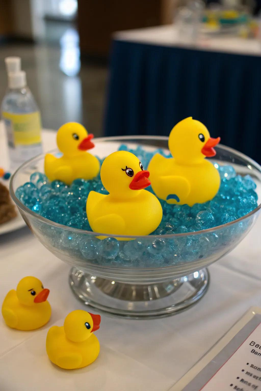 A darling ducky centerpiece idea.