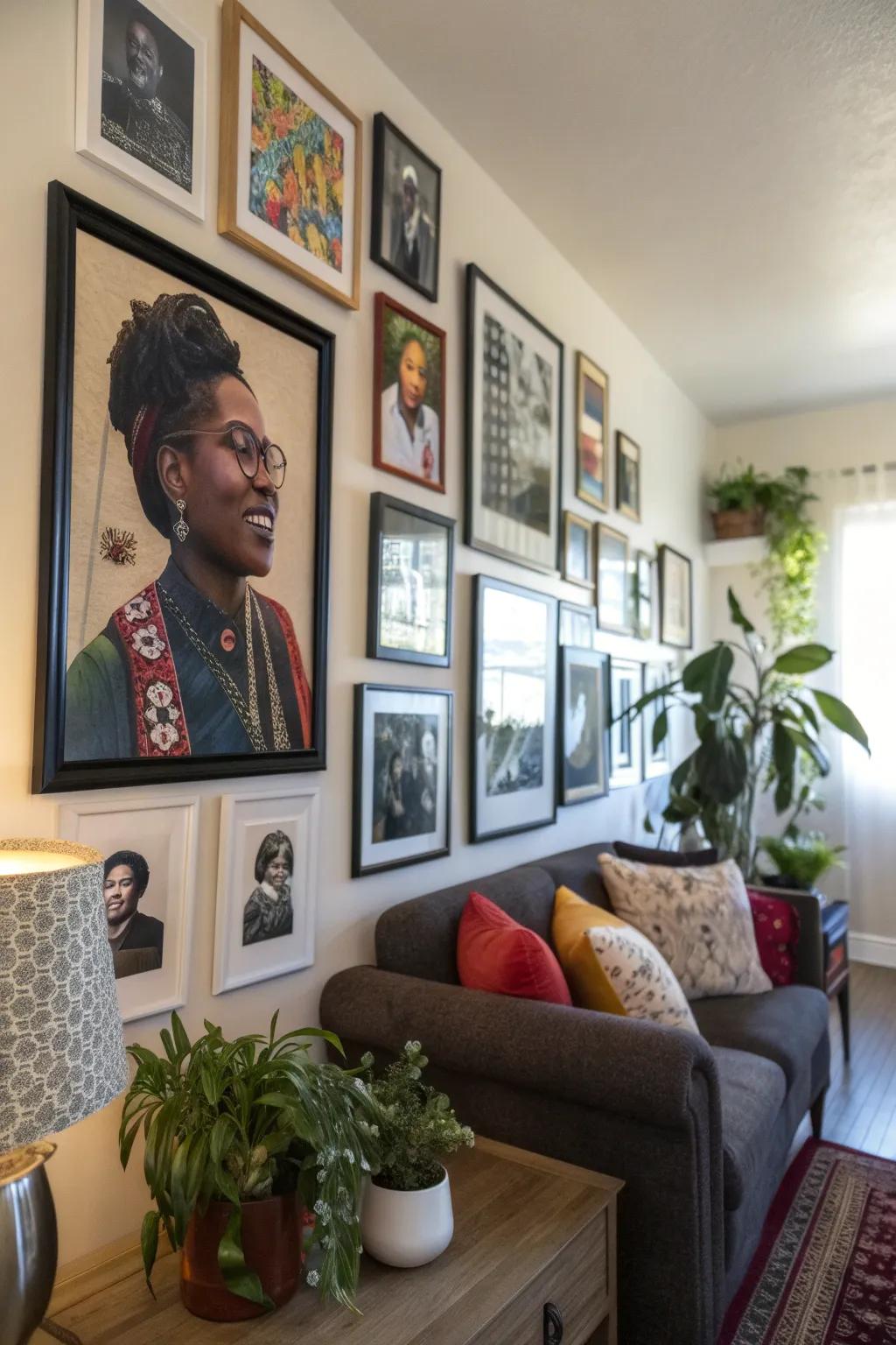 A feature wall exhibiting influential people and their sayings.