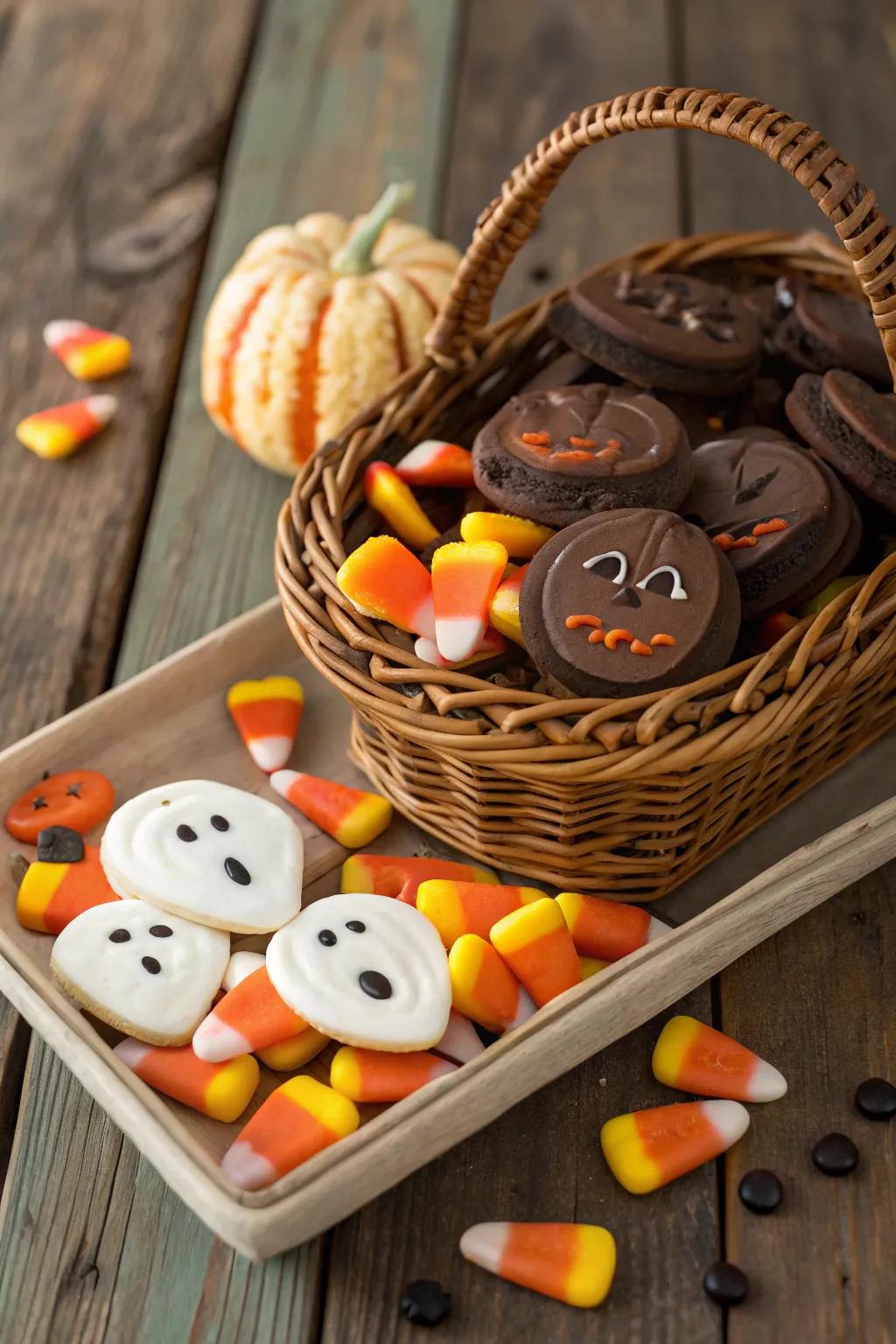 A boo basket overflowing with wickedly delicious spooky treats.