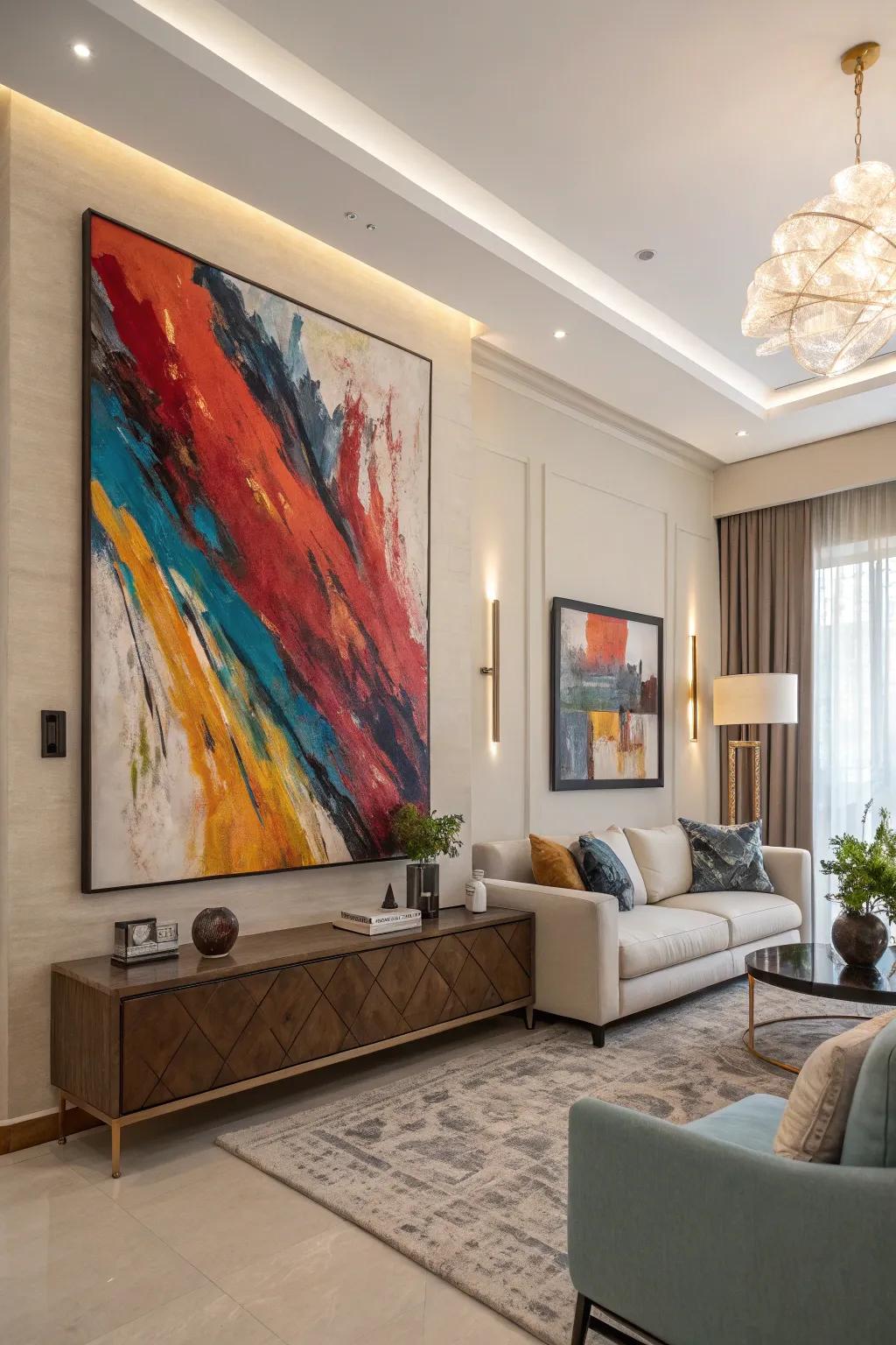 Eye-catching abstract art brings tons of personality and energy to any space.