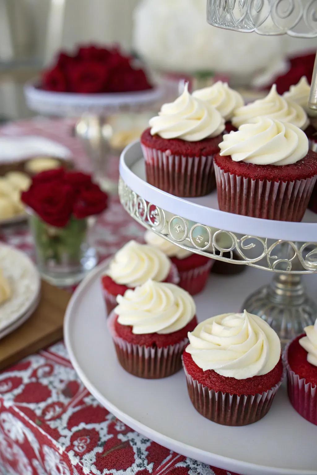Delectable scarlet confections bringing a splash of color to the dessert table.