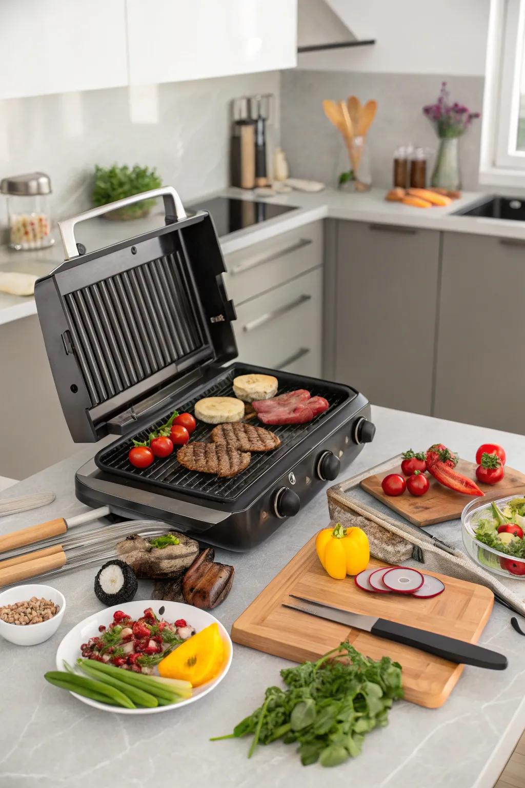 Electric grills bring the BBQ experience indoors effortlessly.