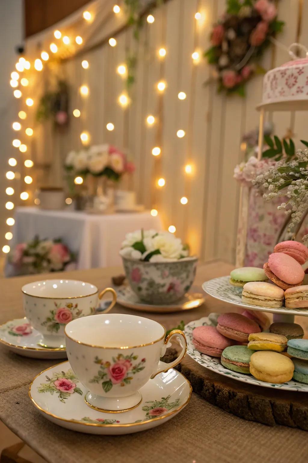 An enchanted tea party setup, just right for celebrating a birthday indoors.