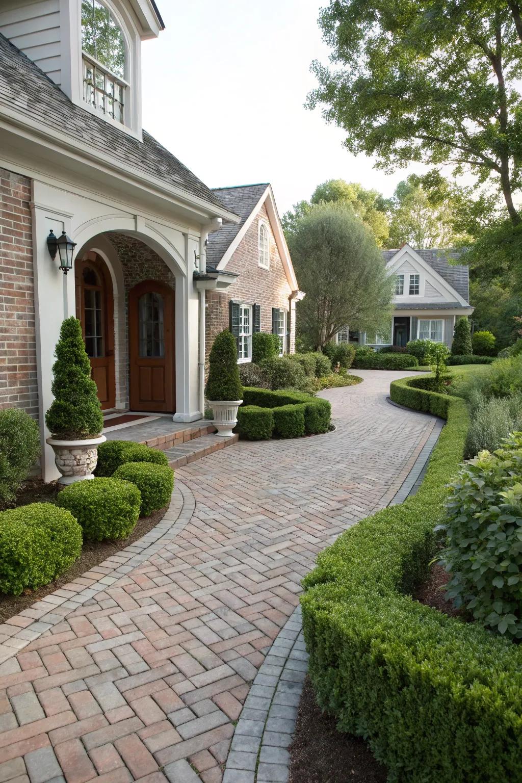 Classic connected patterns bring ageless style to this home's entryway.