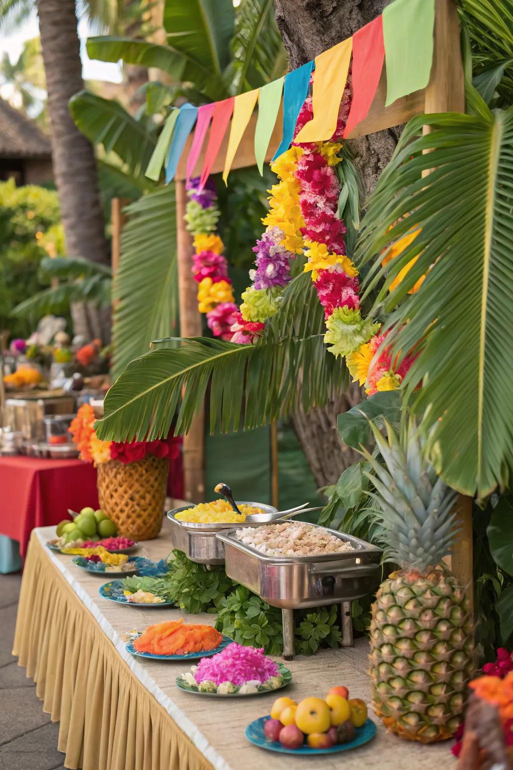 Bring Hawaii to your backyard with a tropical luau.