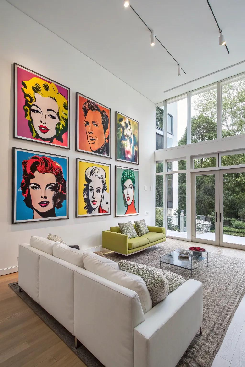 Brighten your walls with pop art portraits.