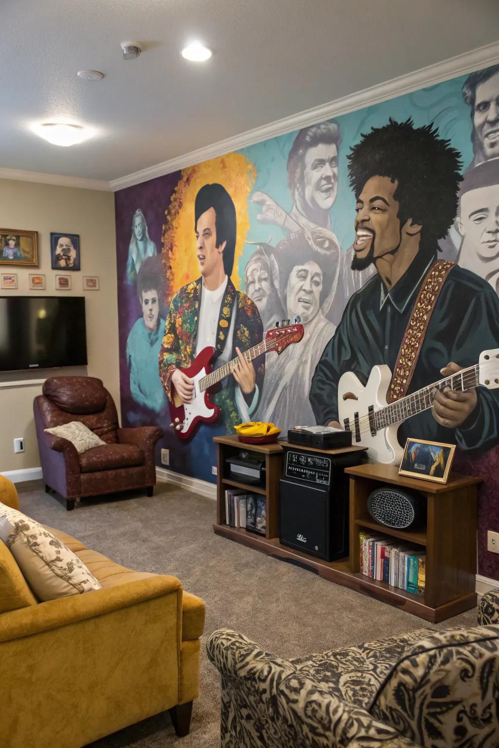 A mural that brings back the golden era of music