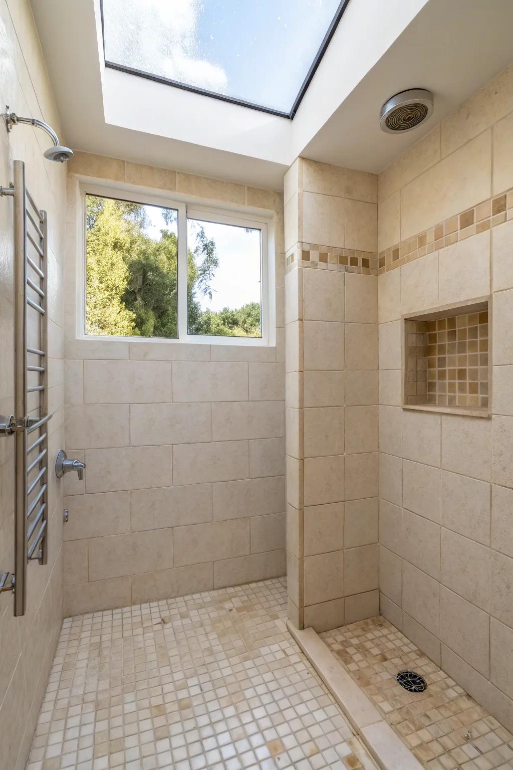 Light-colored tiles can make even the smallest bathrooms feel larger.