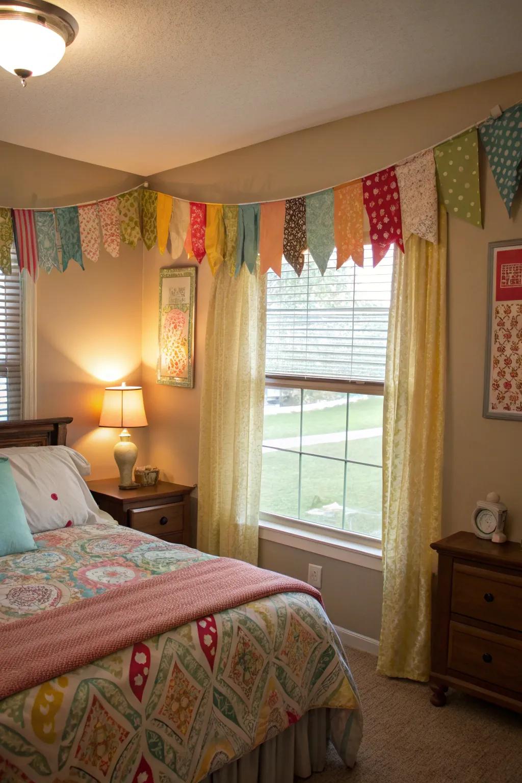 Craft your own budget-friendly valances with fabric remnants.