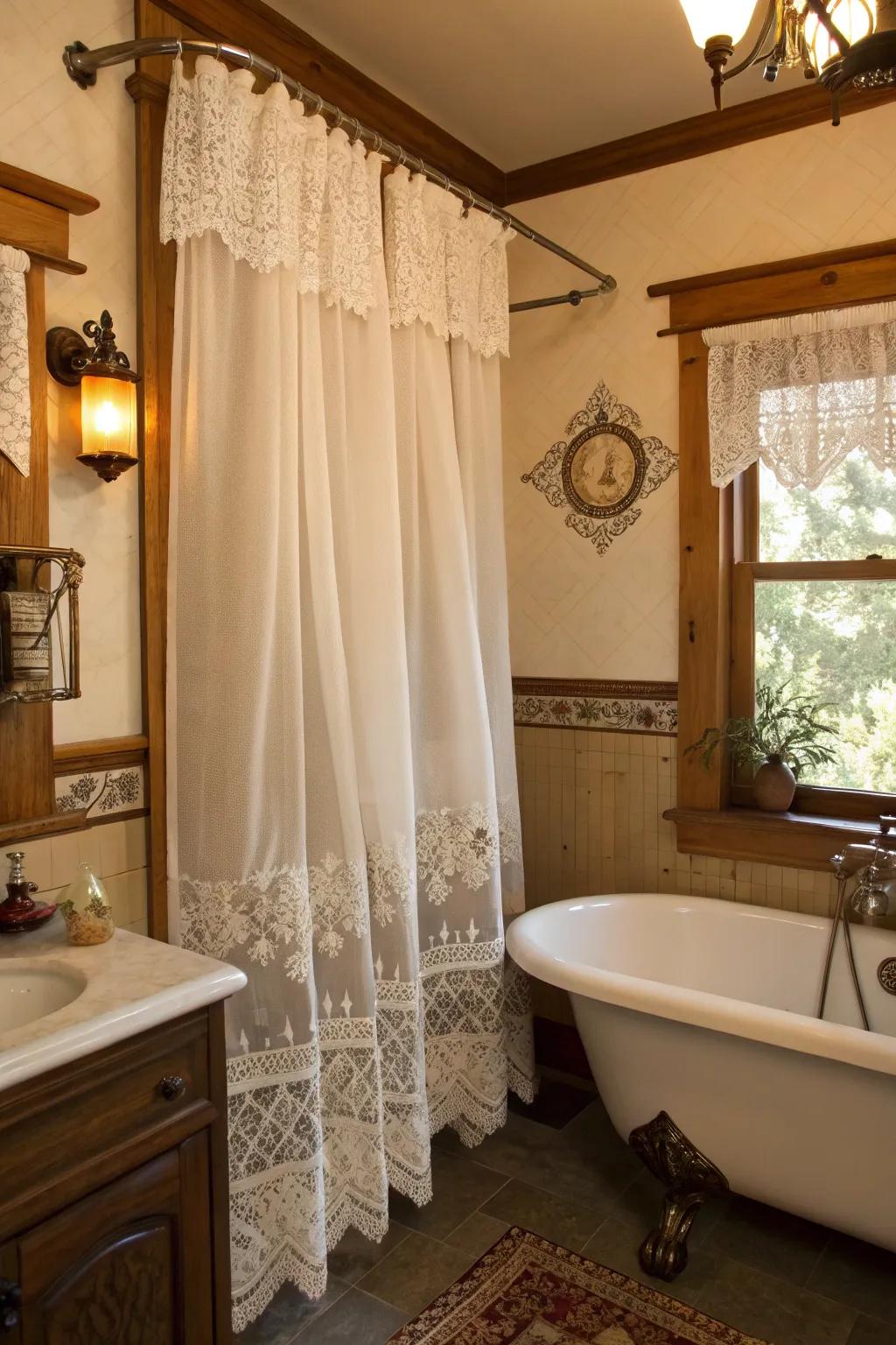 Vintage charm: Cafe curtains offer style with privacy.