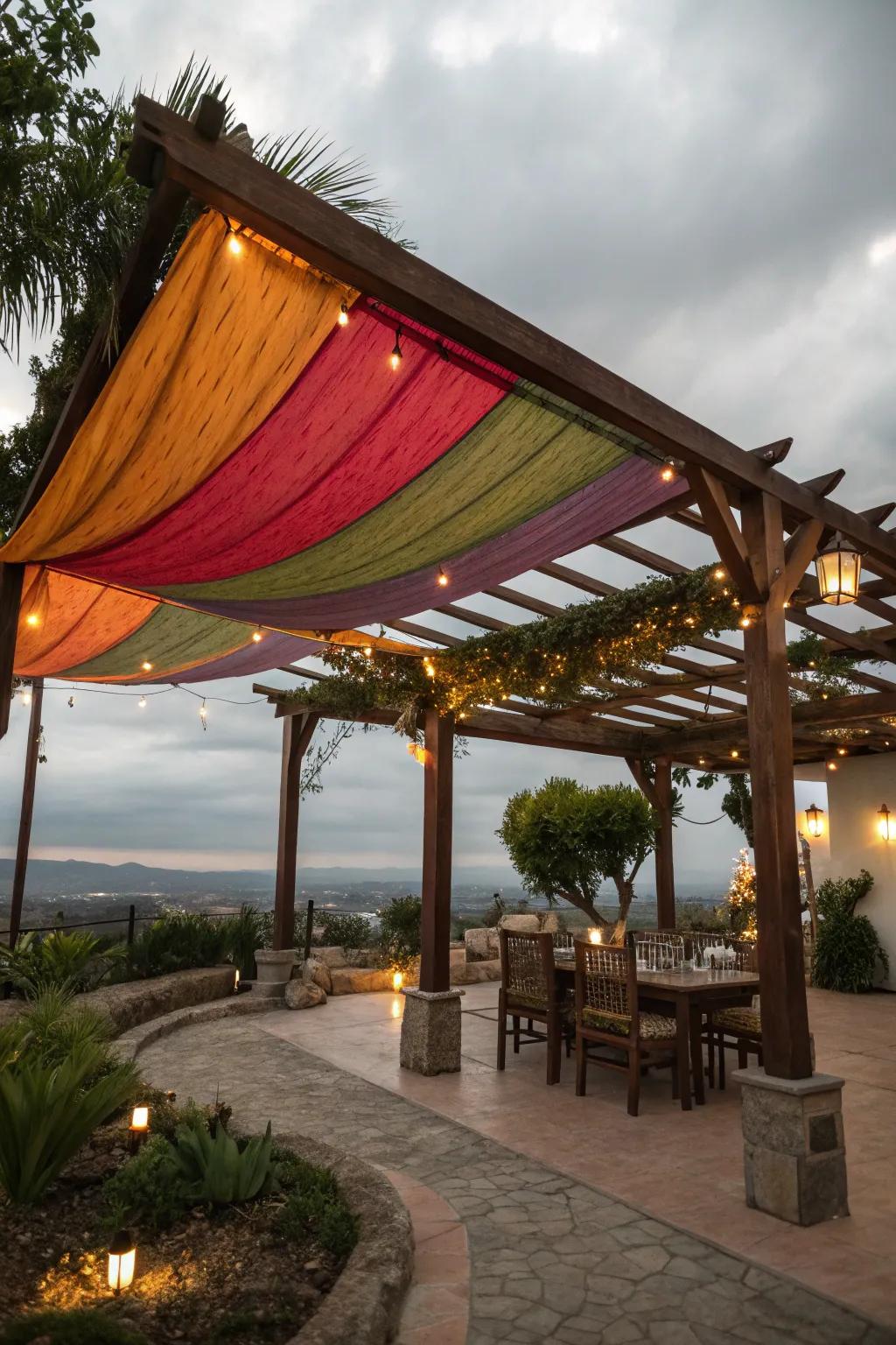 Shade canopies enhance both functionality and style of pergolas.