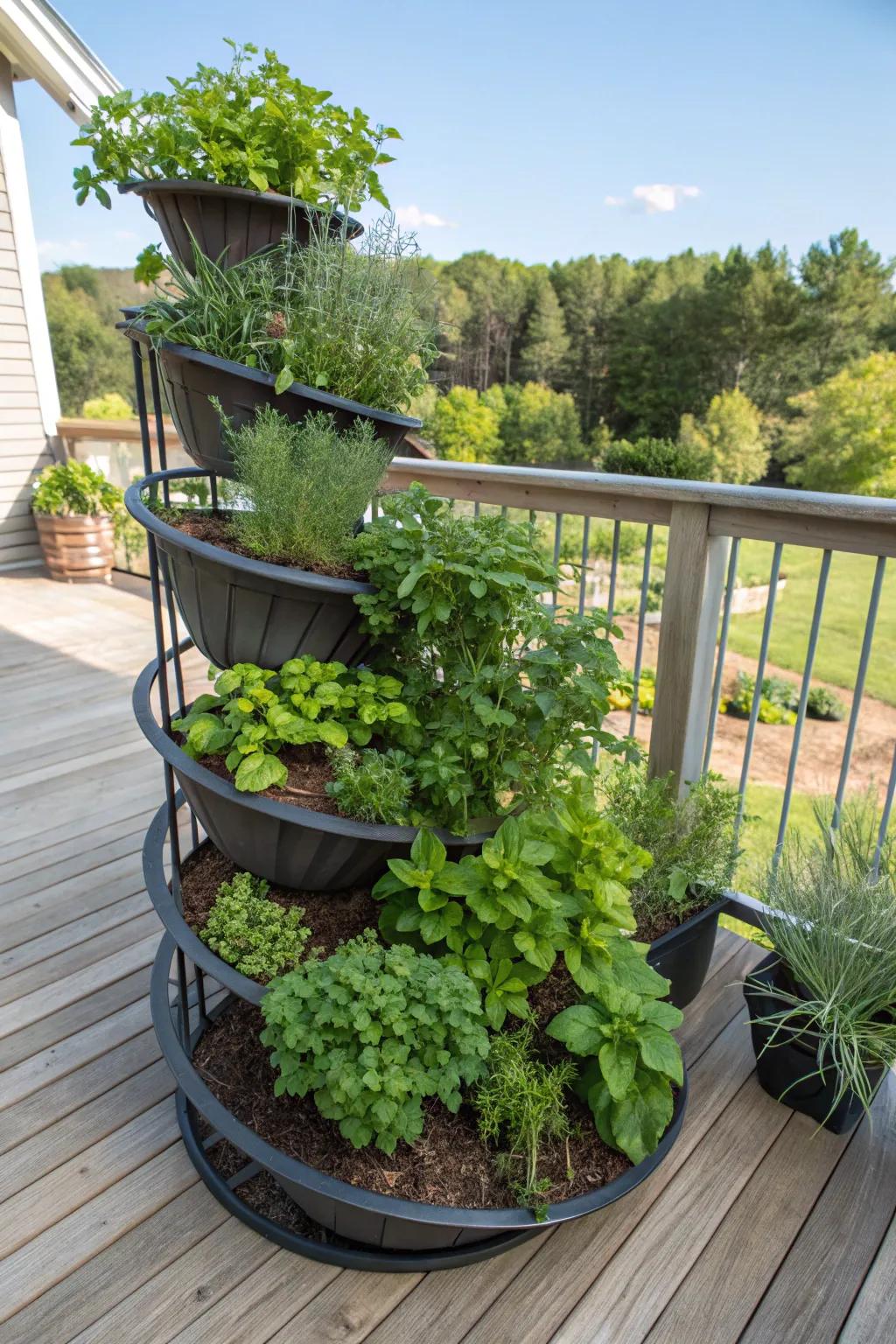 Add dimension with a creative herb spiral.