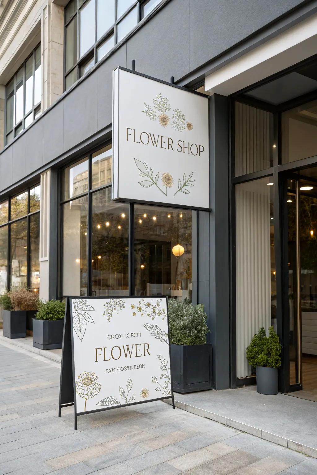 Sleek and modern, a minimalist marker for the modern florist