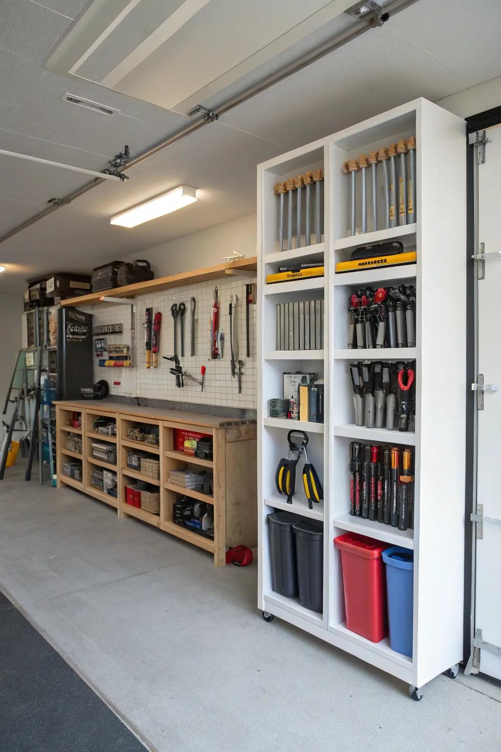 Bookcase dividers offer storage and style in one.