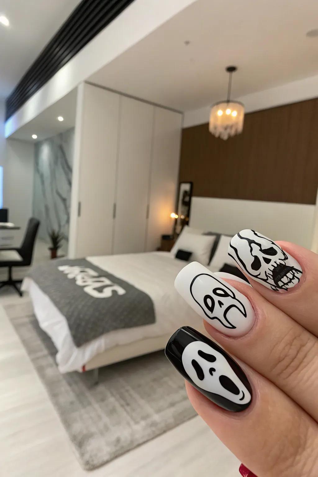 Coffin nails create a perfect eerie canvas