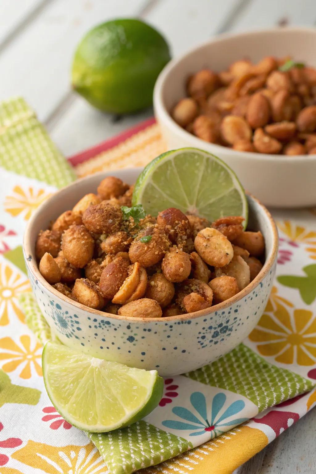 Chili lime peanuts for a spicy, crunchy addition.