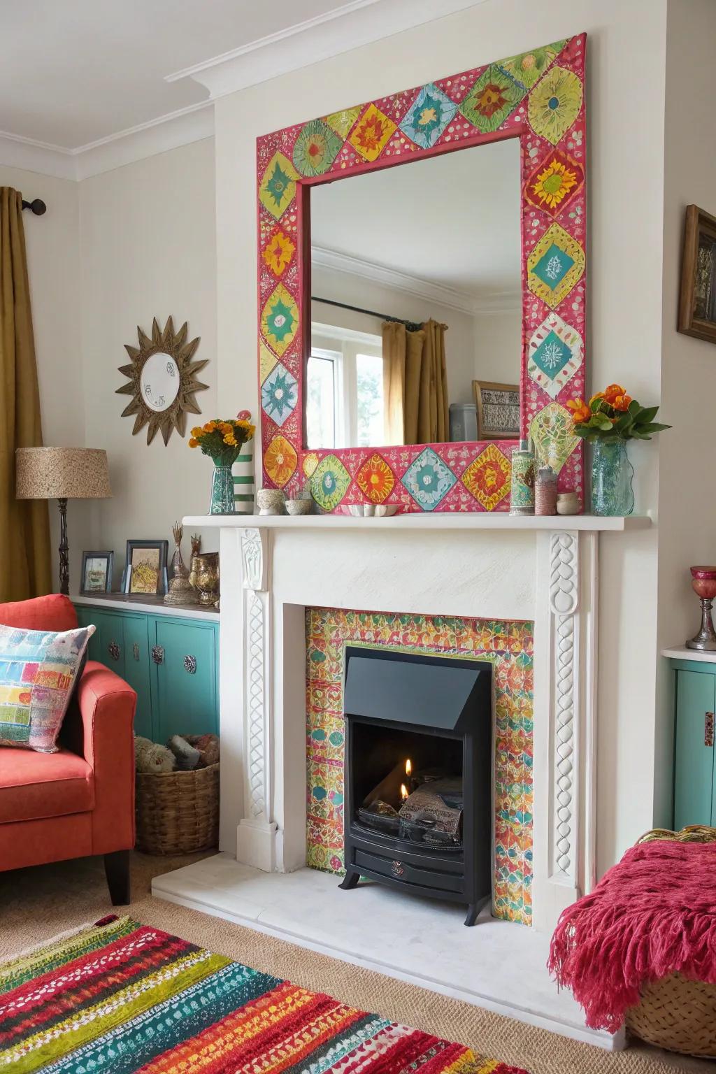 Colorful frames fashion a bold and vibrant focal point.