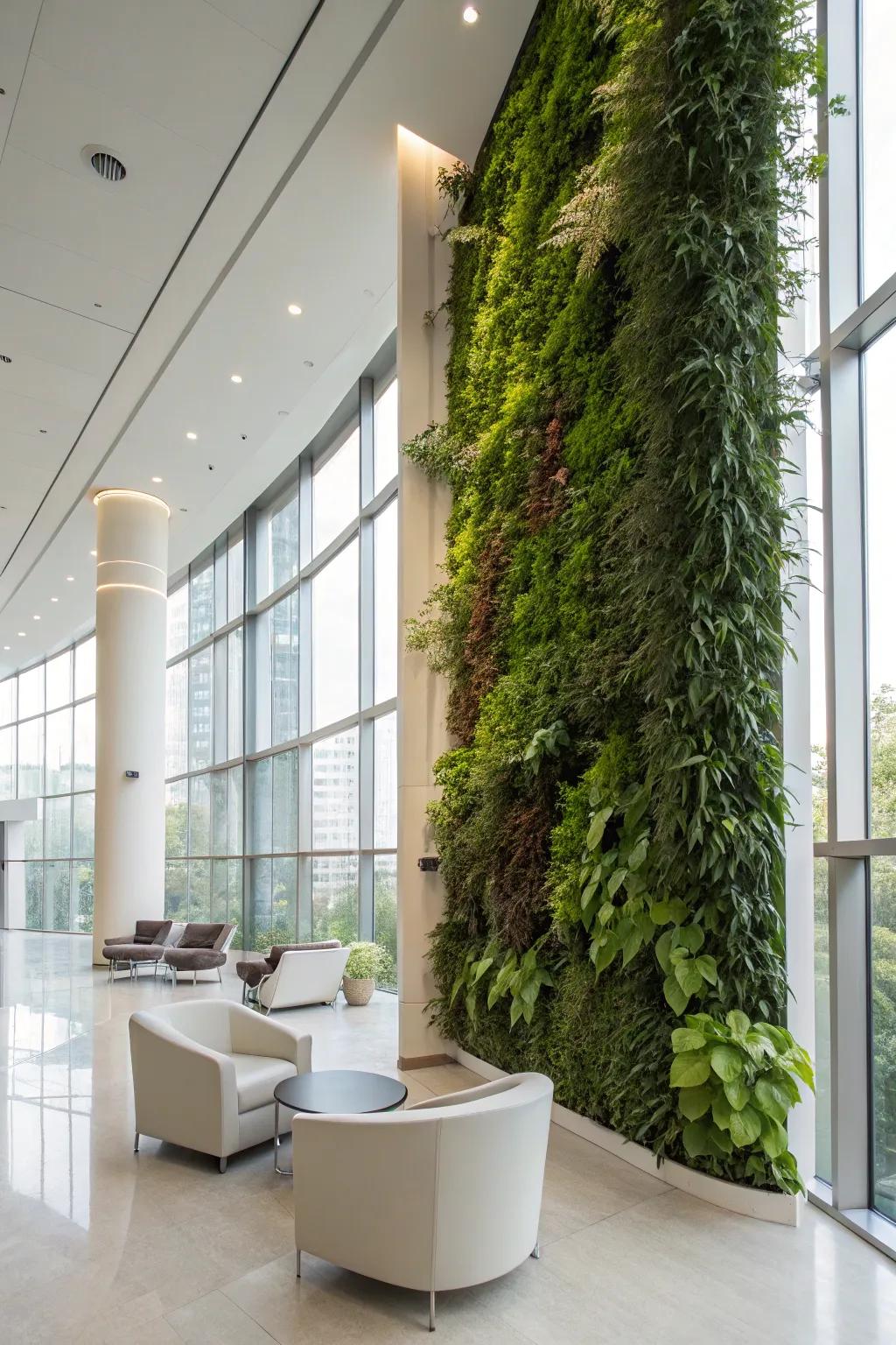 Green walls bring life and color into modern homes.
