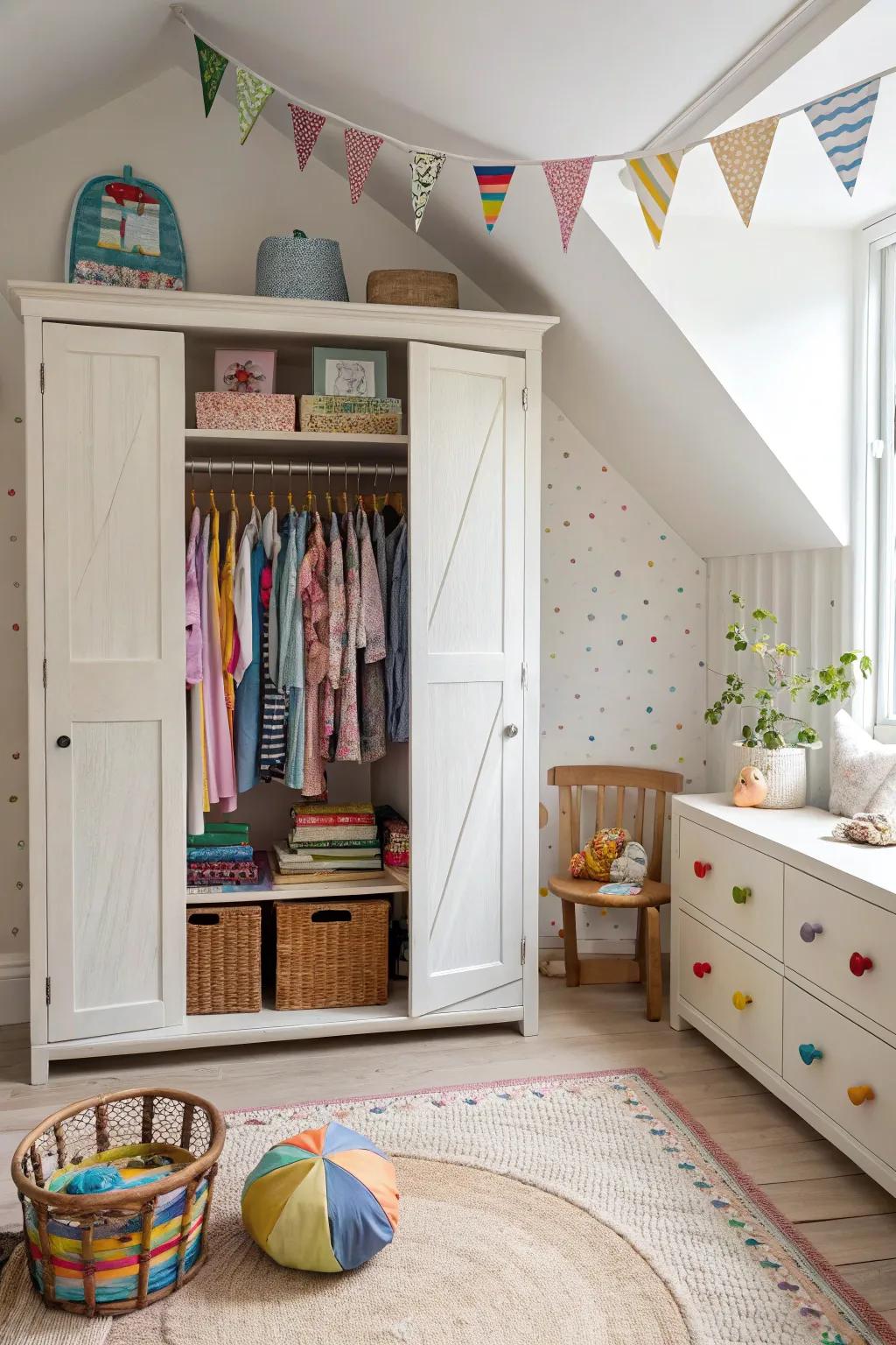 Accessible clothing storage fosters independence.