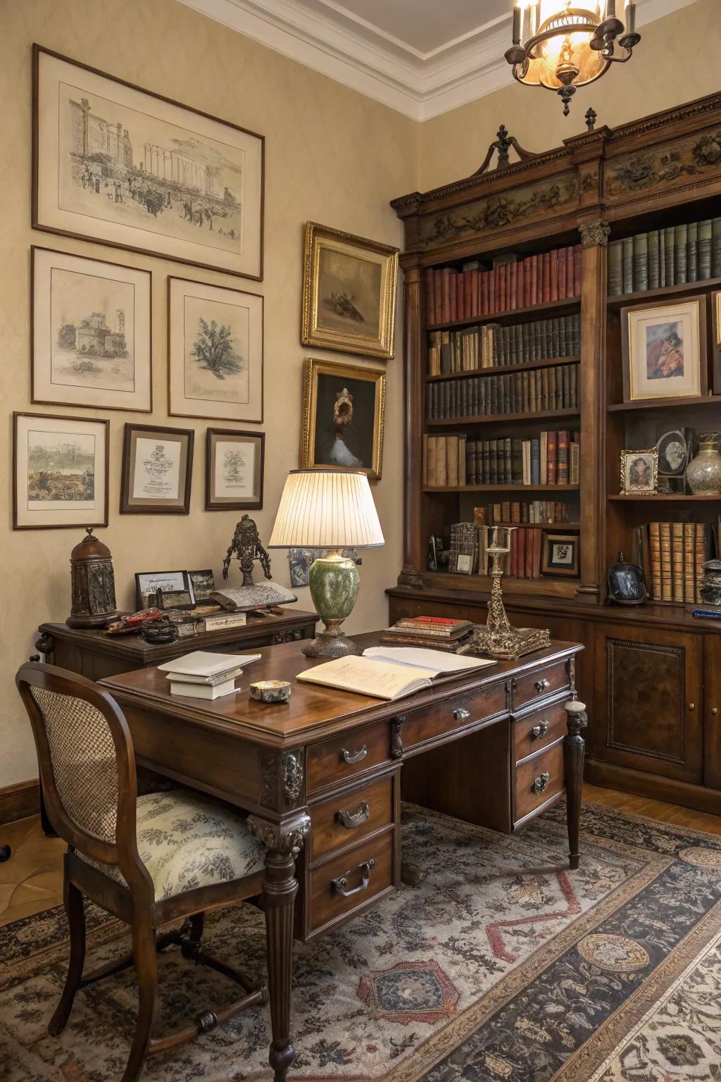 A statement item with a vintage desk