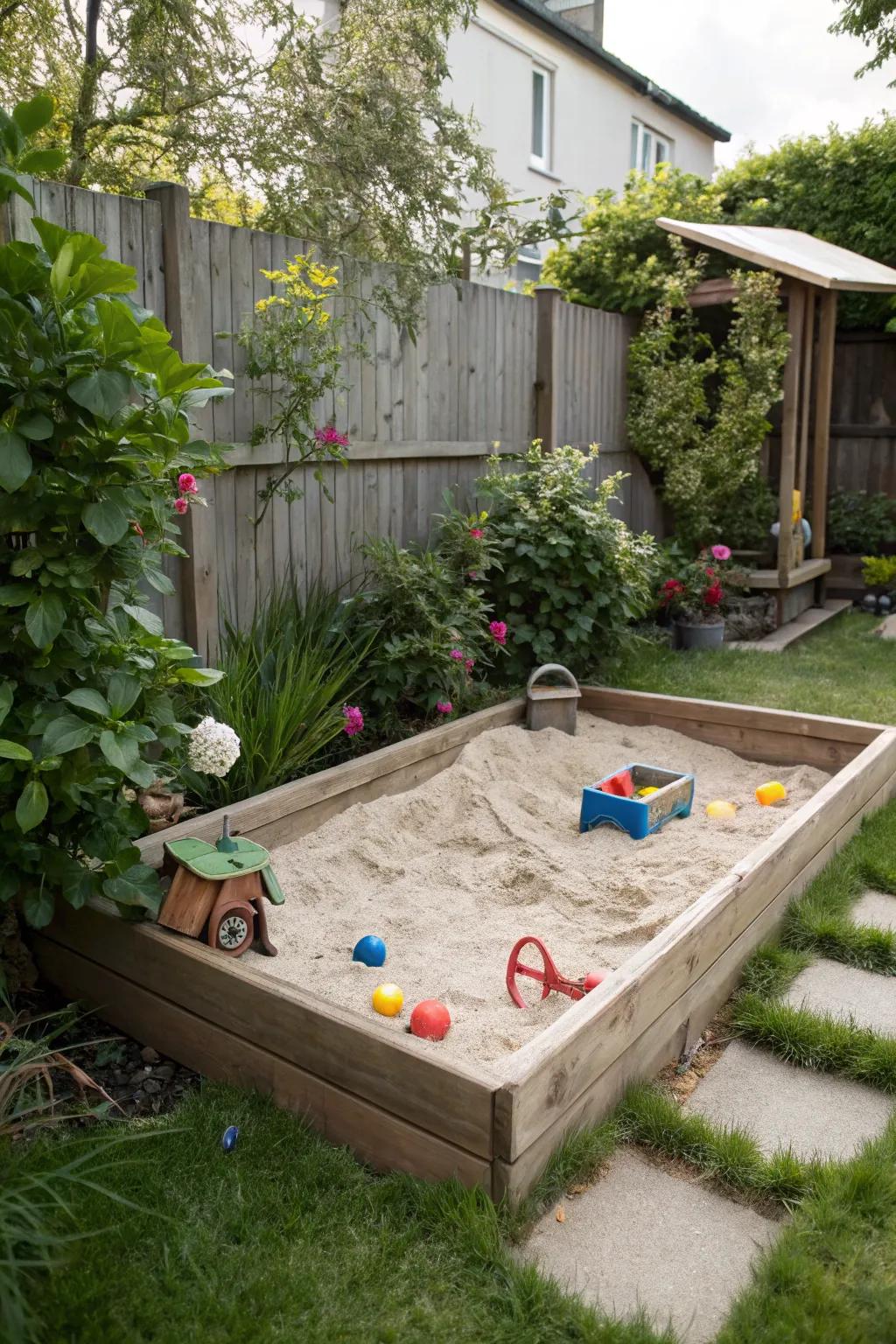 A pet sandbox offers a safe place for dogs to satisfy their digging instincts.