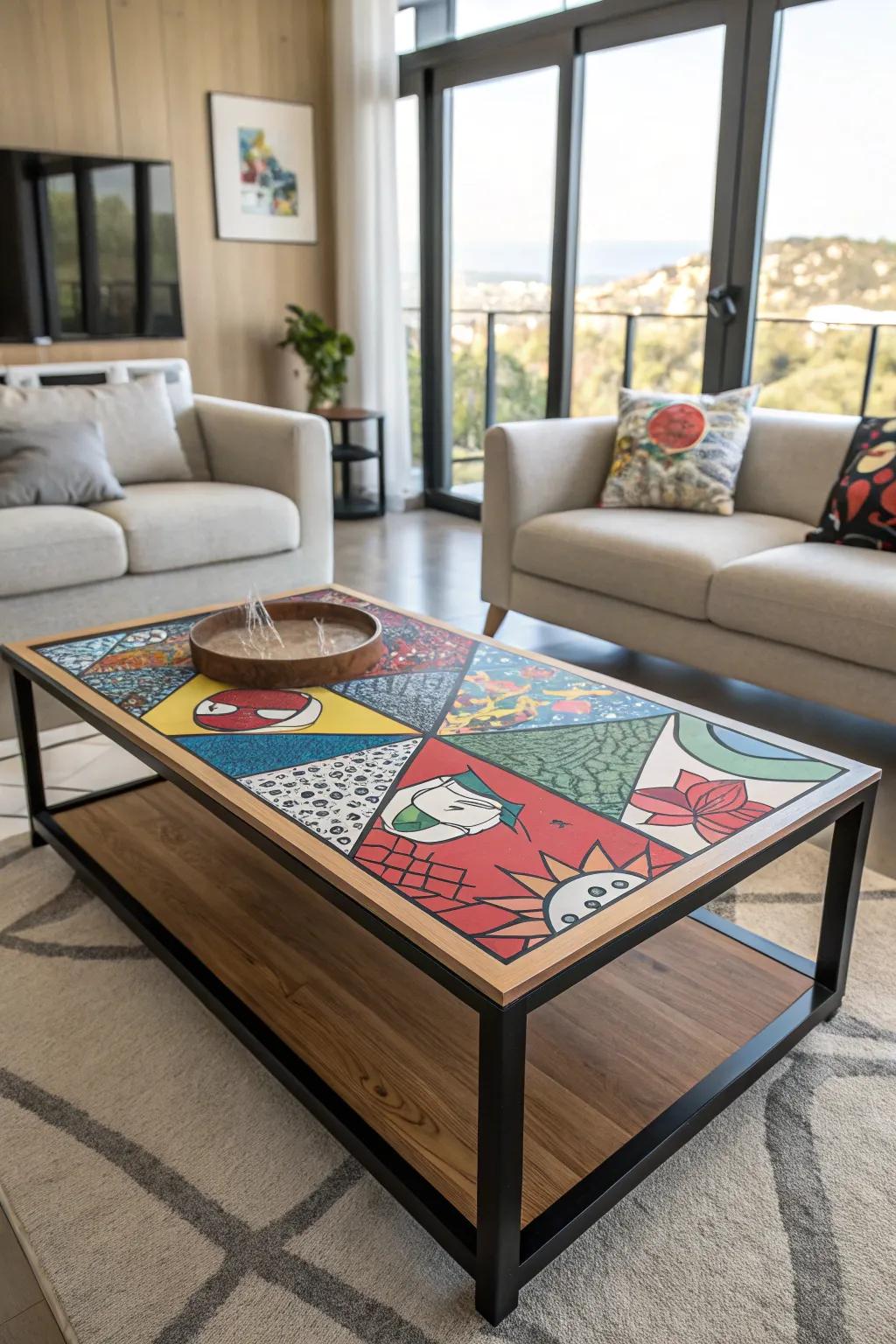 Transform furniture with pop art style.