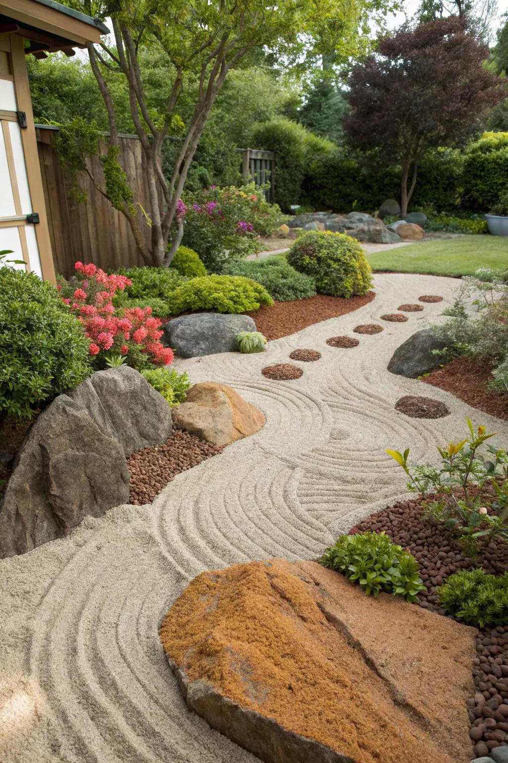 Create depth with a mixed-look sandscape.