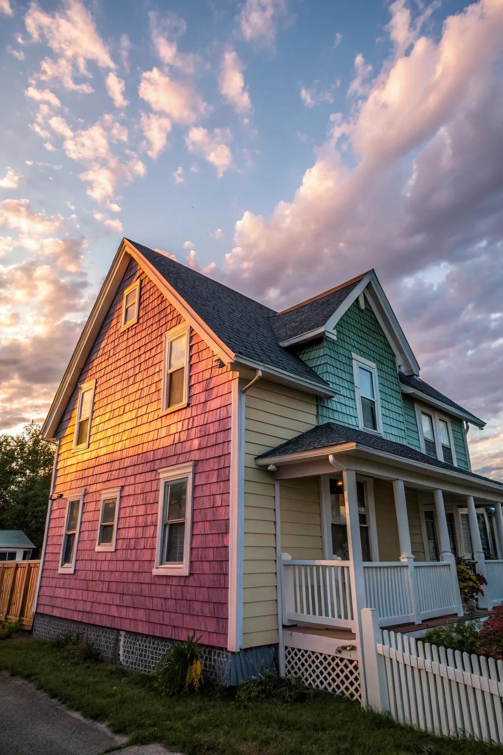 Textured siding adds depth and character.