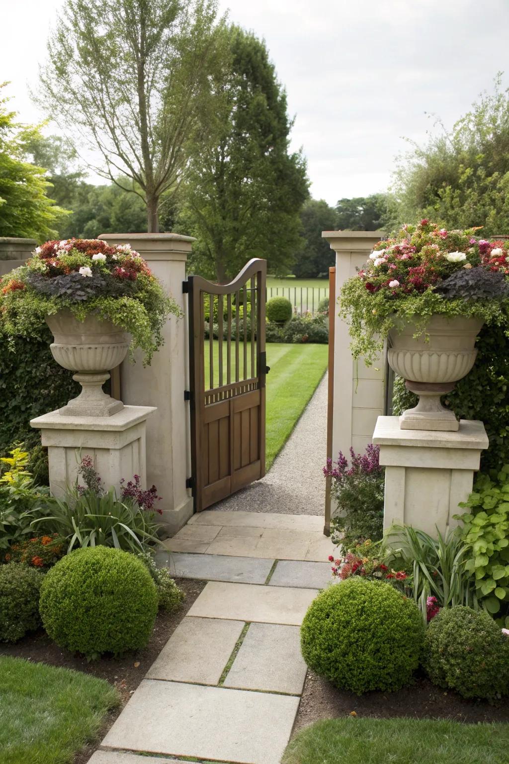 Balanced designs frame your entrance beautifully.