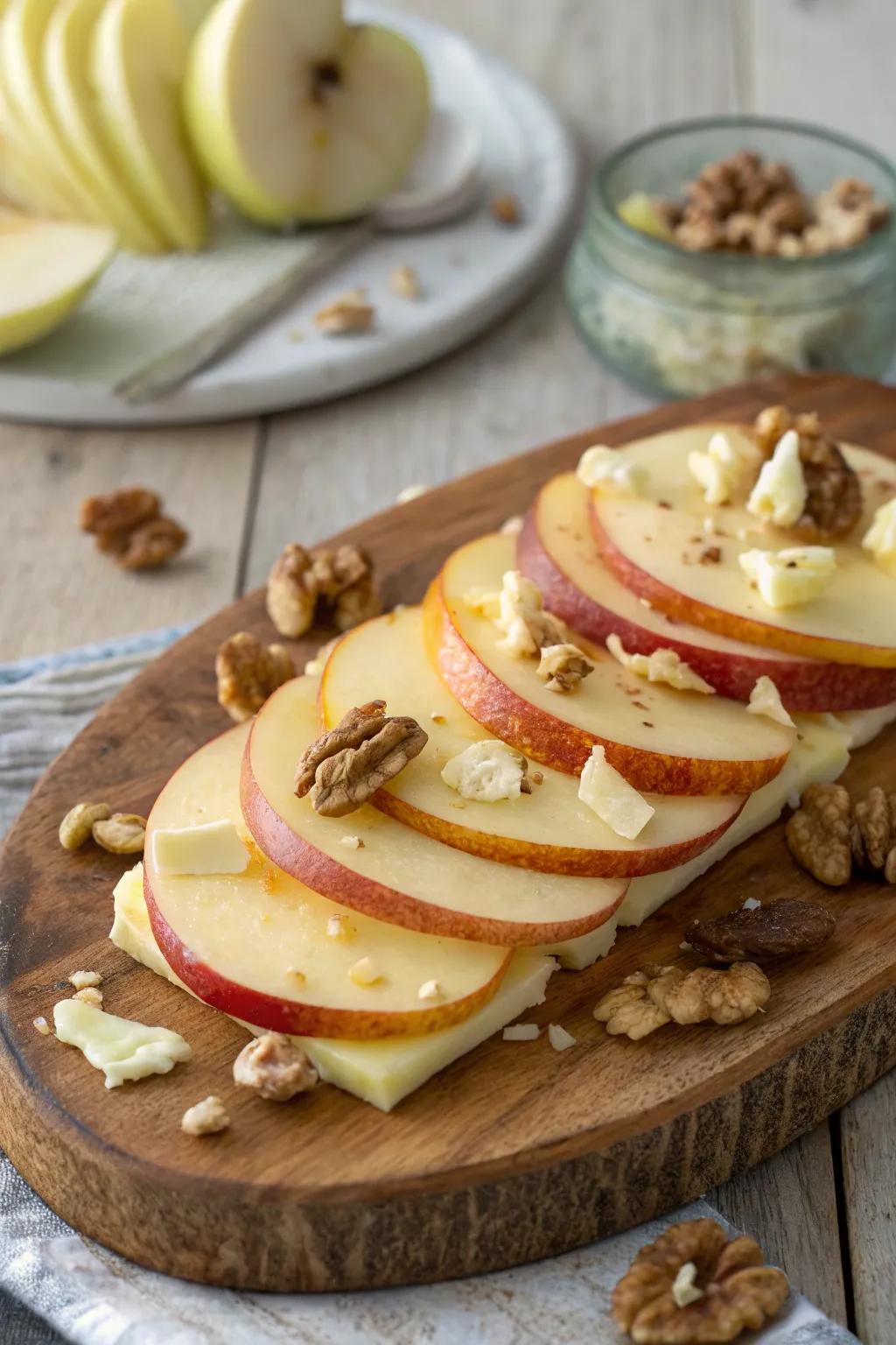 A tempting mix of sweet and savory apple slices.