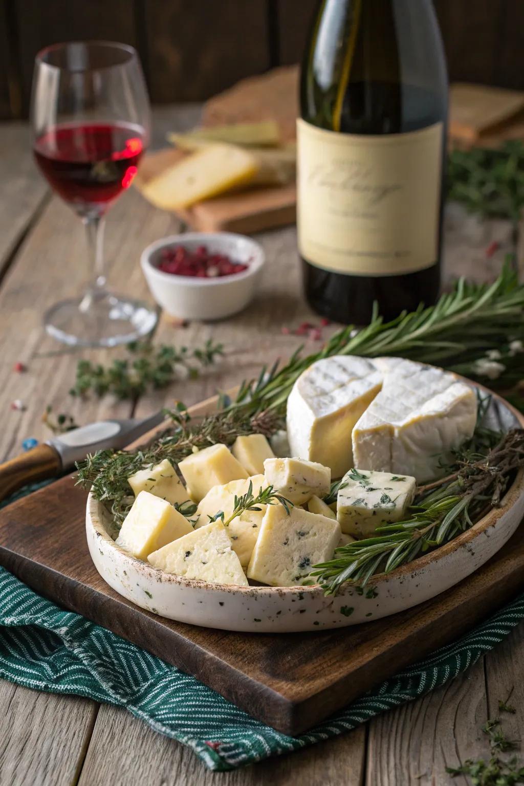 Herbs introduce a delightful aroma to the platter.