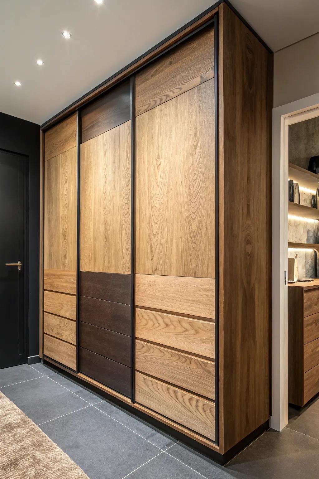 Showcasing how different wood tones can add depth and character to a space.