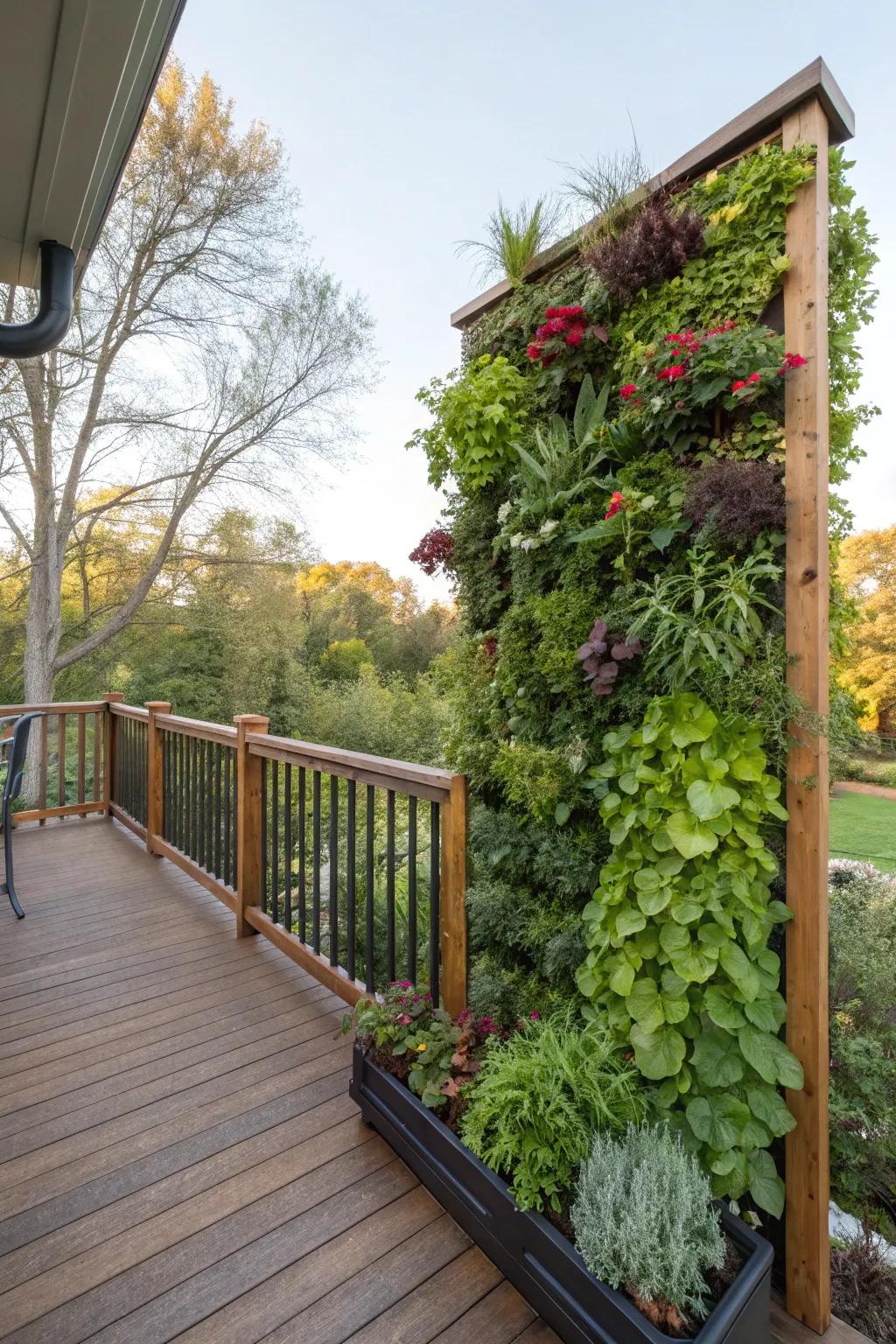 Vertical gardens maximize greenery in small spaces.