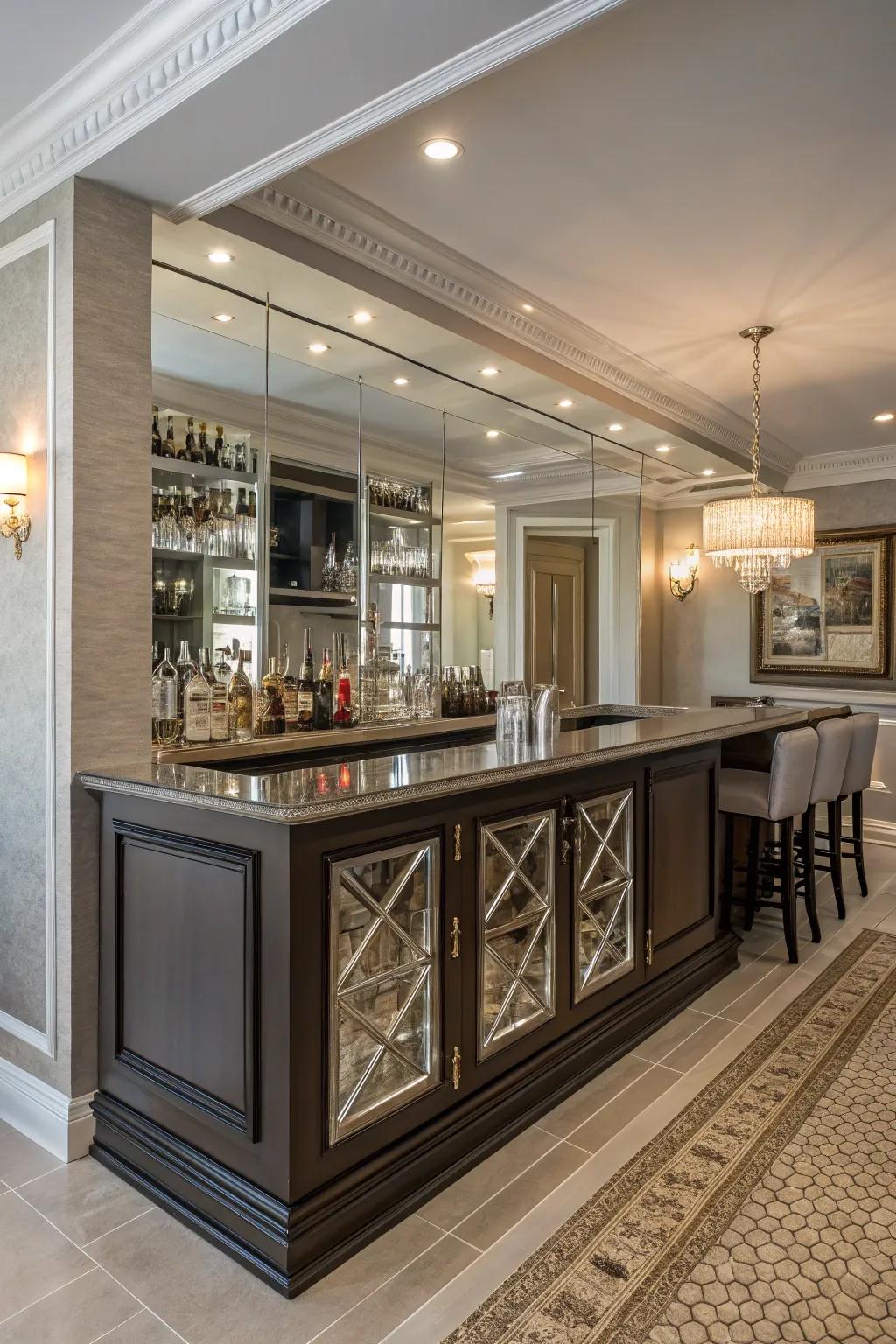 Mirrors make the space feel bigger and brighter.