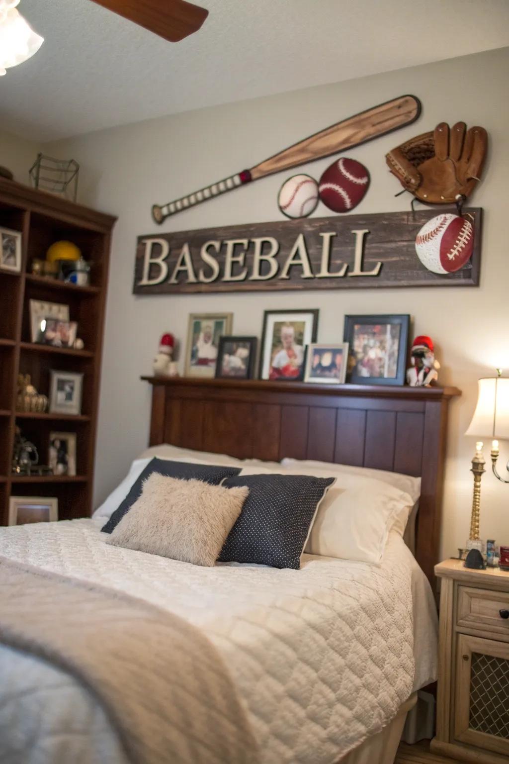 Make it personal with a custom baseball-themed sign that reflects your passion.