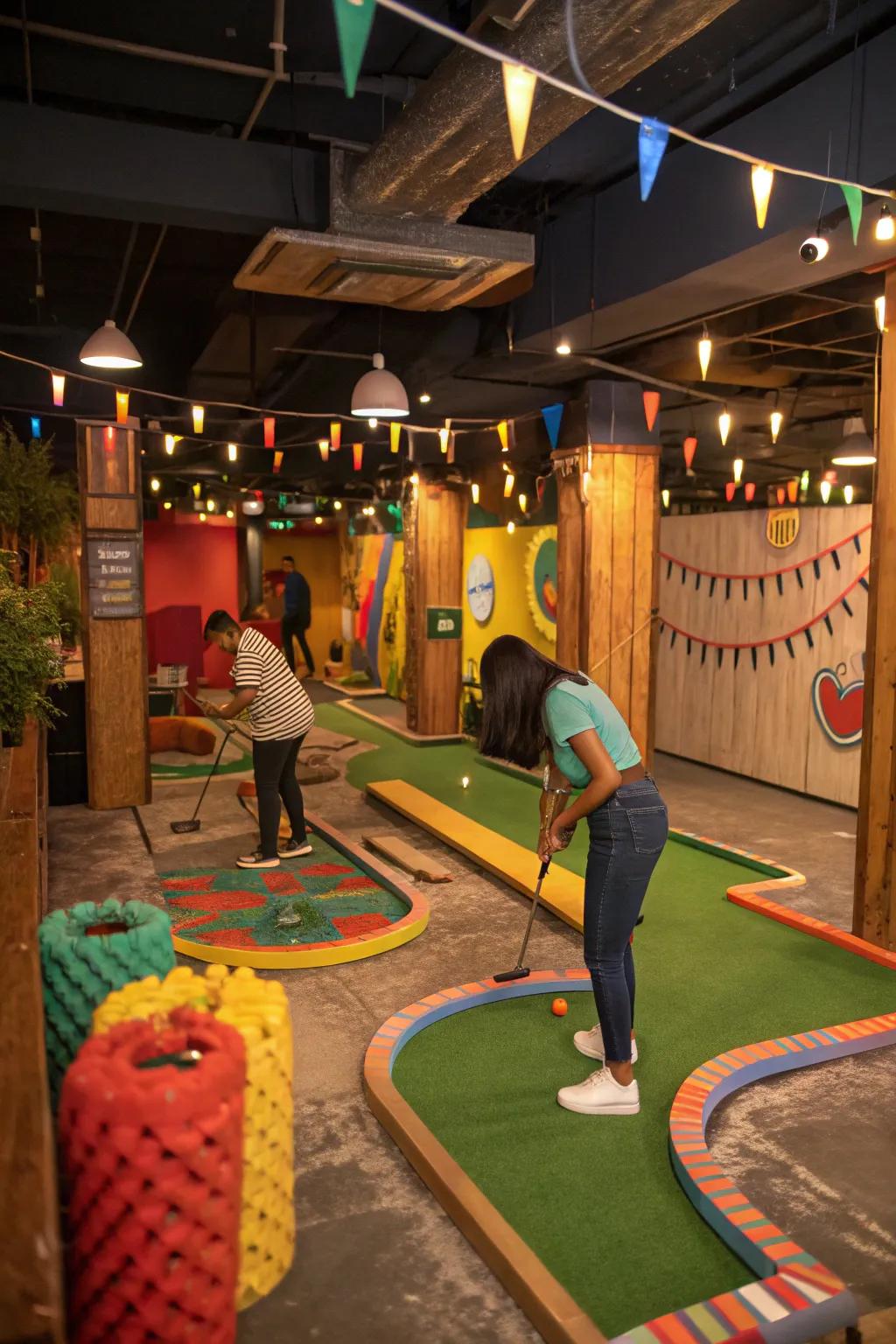 Enjoy small golf at home with a custom indoor course.