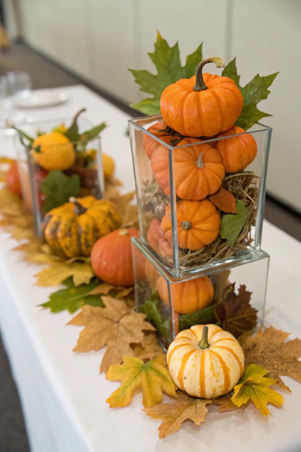 Add an unexpected touch of elegance with creative glass displays.