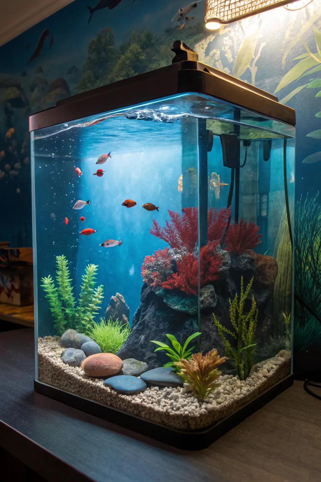 Decorative vistas add depth and style to your aquarium.