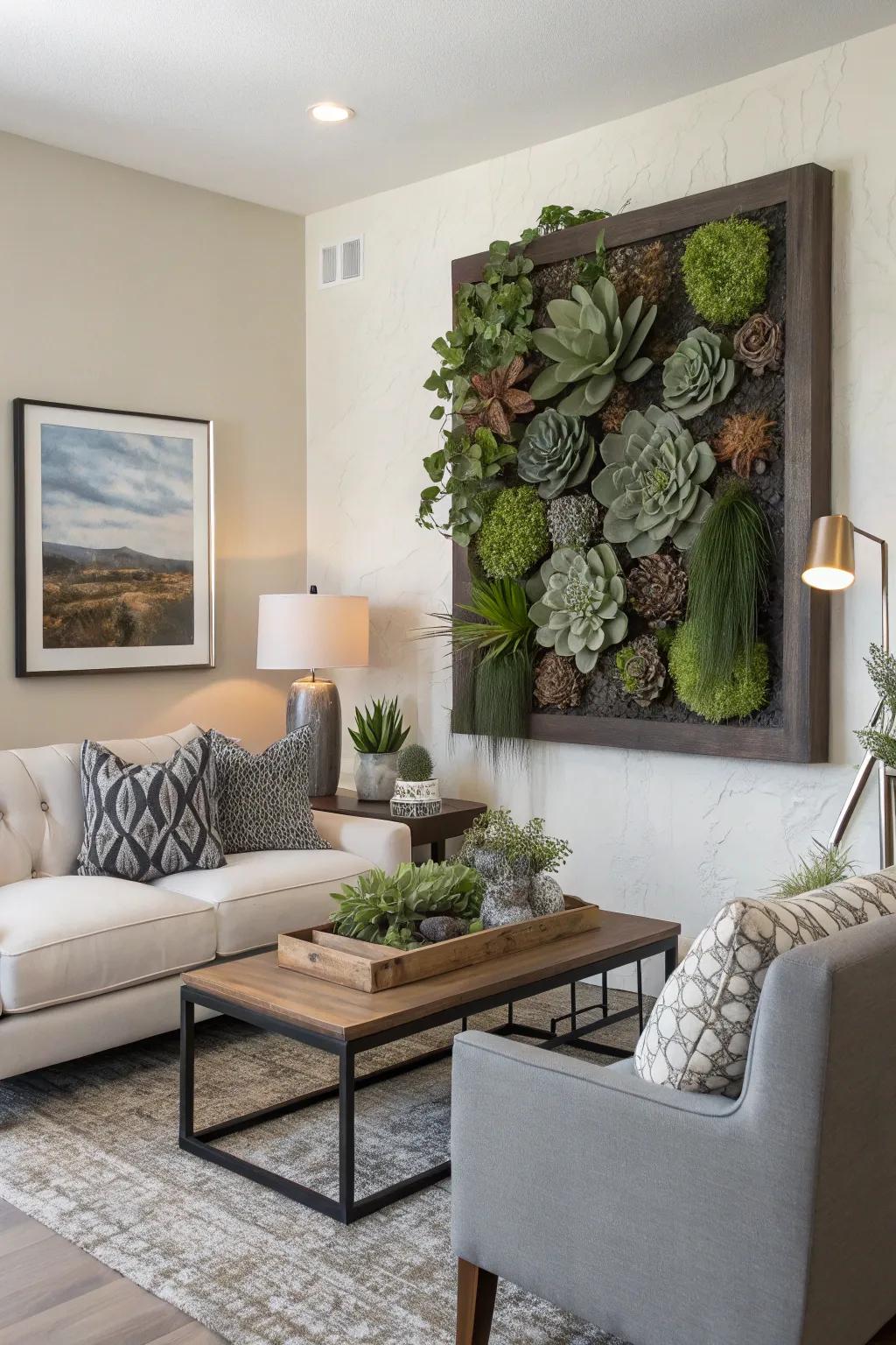 Succulent art adds a fresh and natural vibe to your decor.