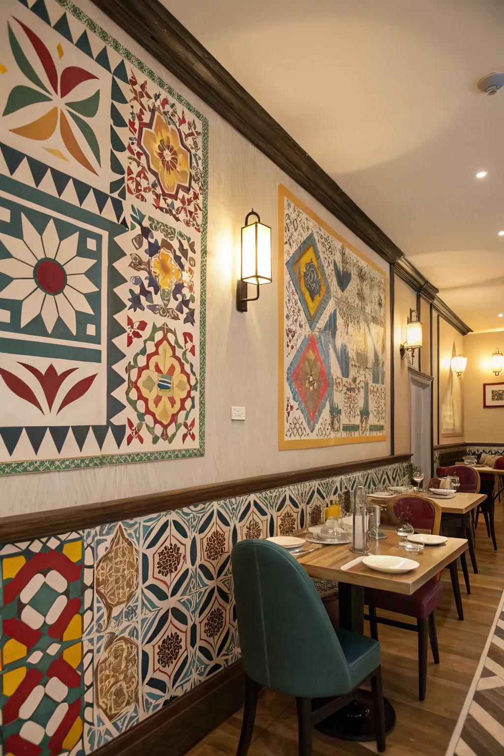 Geometric patterns impart a modern, avant-garde touch to your space.
