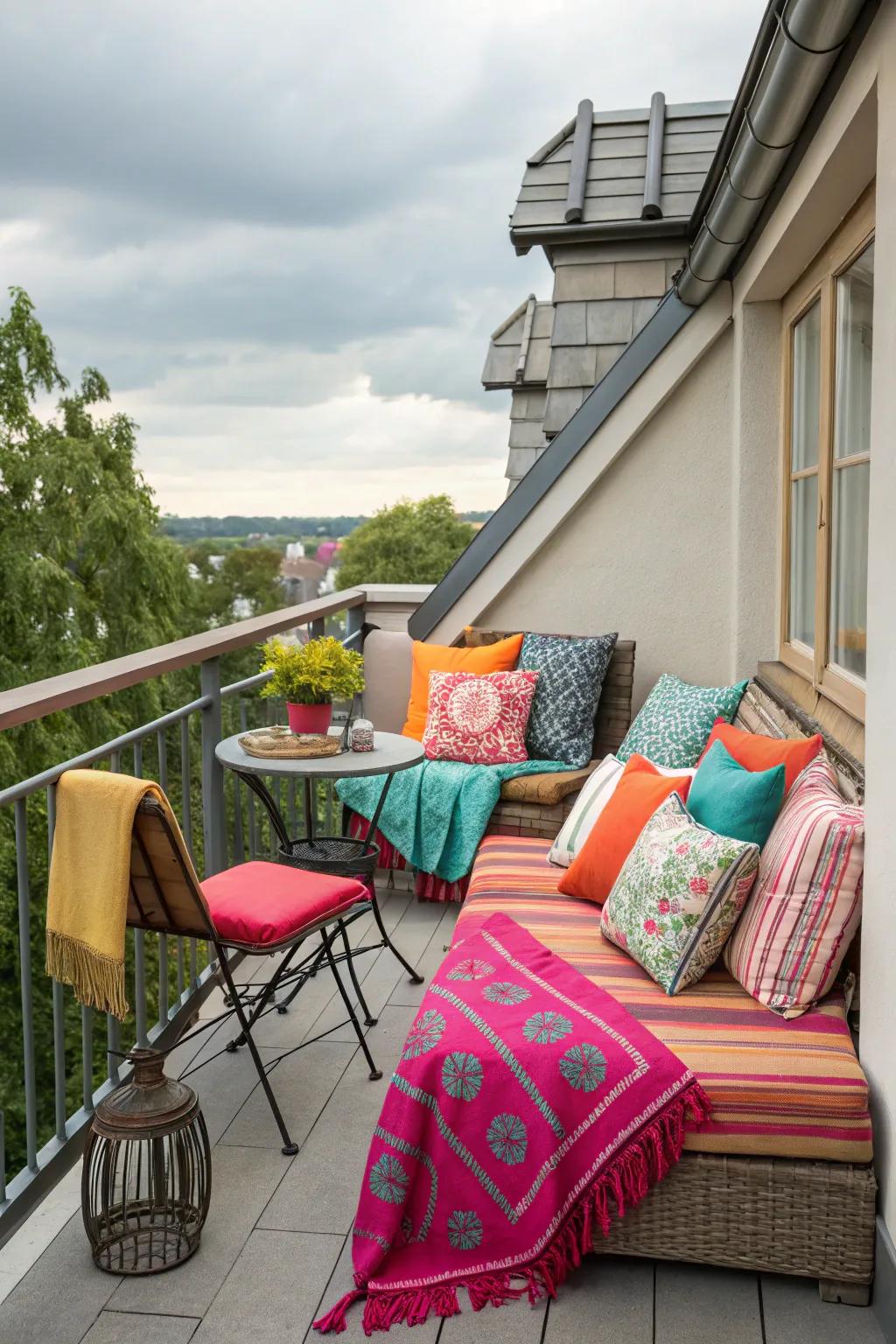 Colorful textiles inject personality into your space.