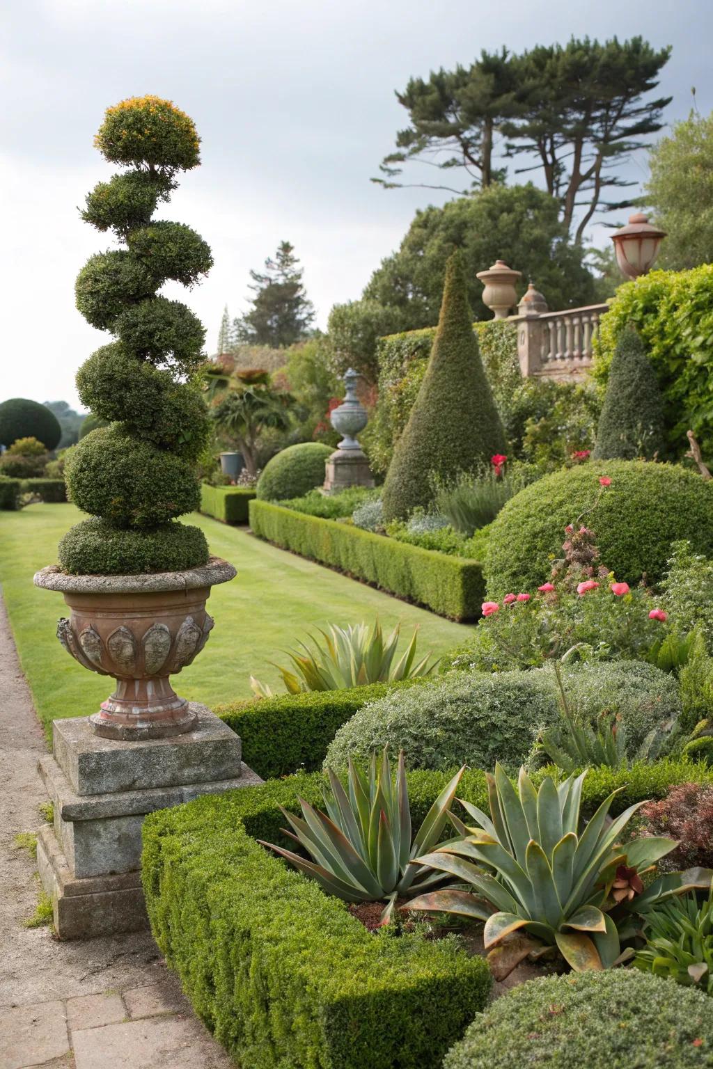 A garden where sculptural plants create a stunning architectural element.