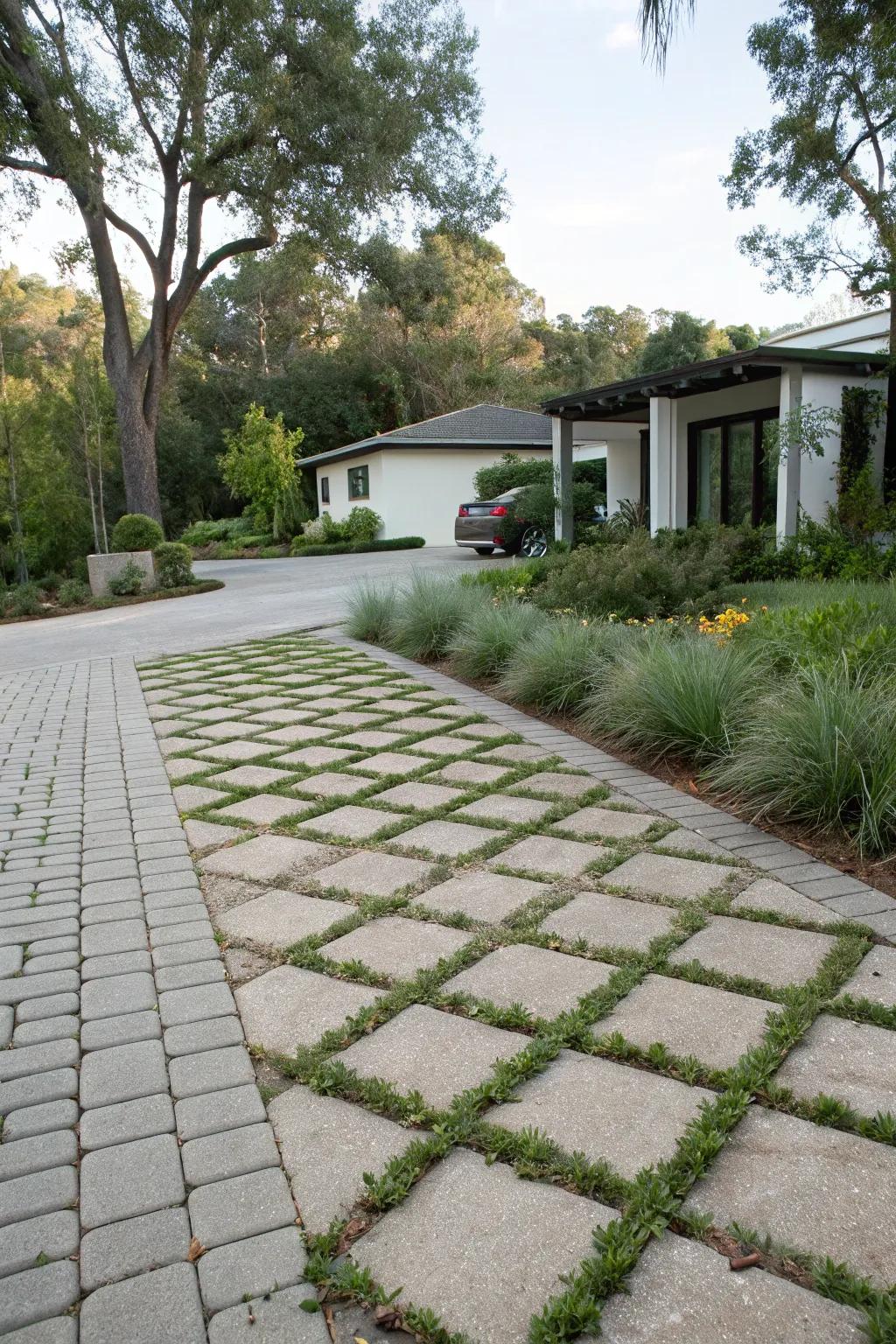 Porous pavers make driveways eco-friendly and stylish.