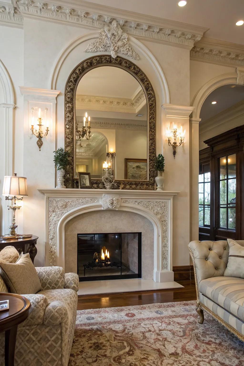 Arched reflections enhance architectural elegance.