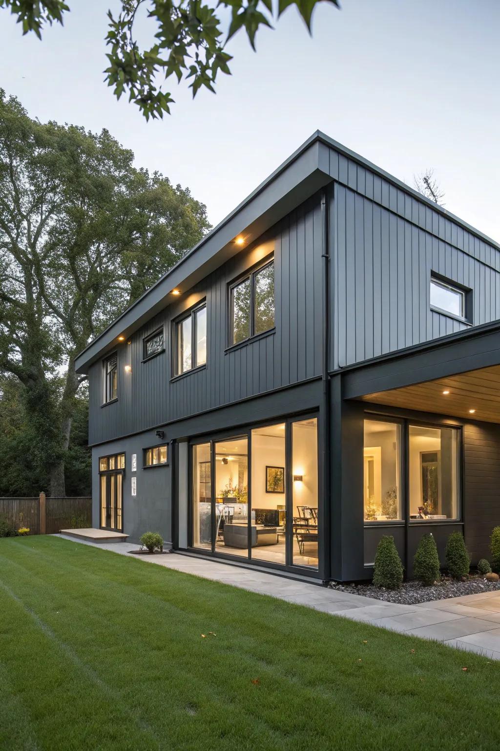 Deep grey and smooth edges for a unified, modern look.