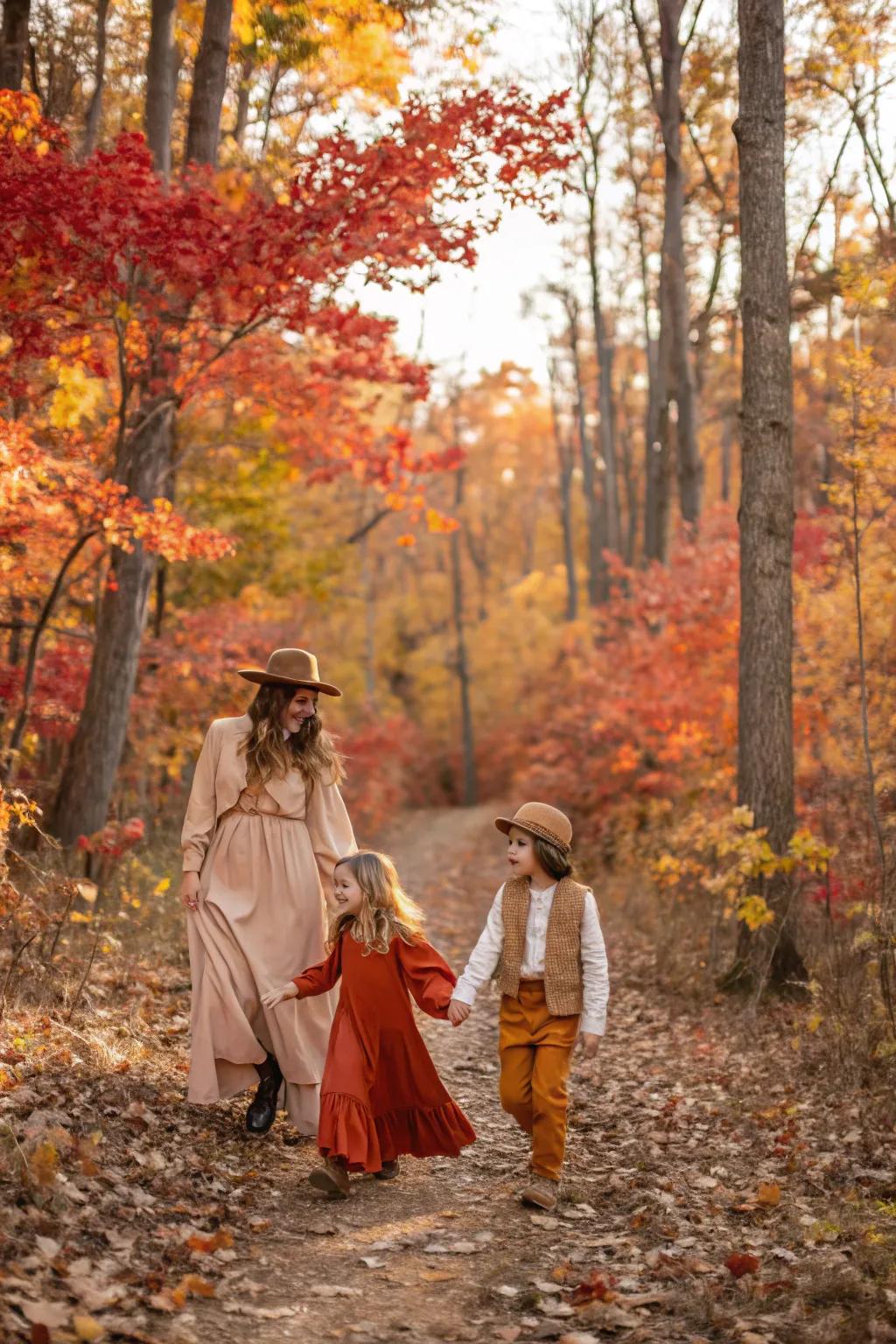 Boho elements create a carefree and relaxed vibe in family photographs.