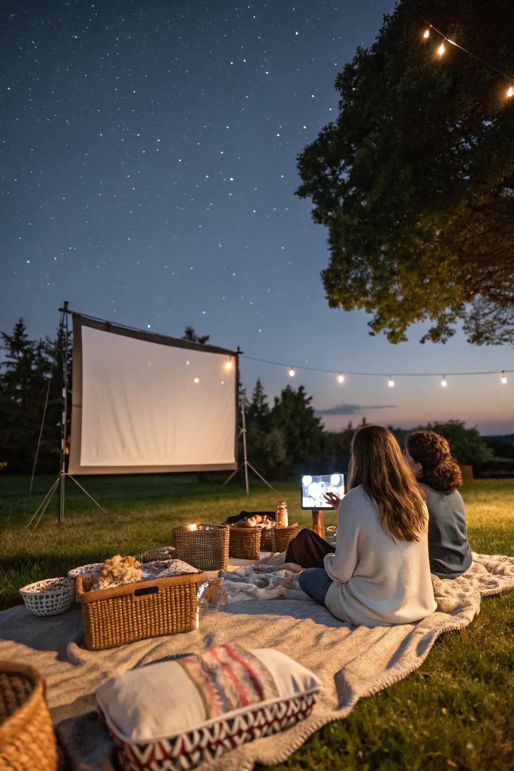 Enjoy a cinematic experience under the stars.