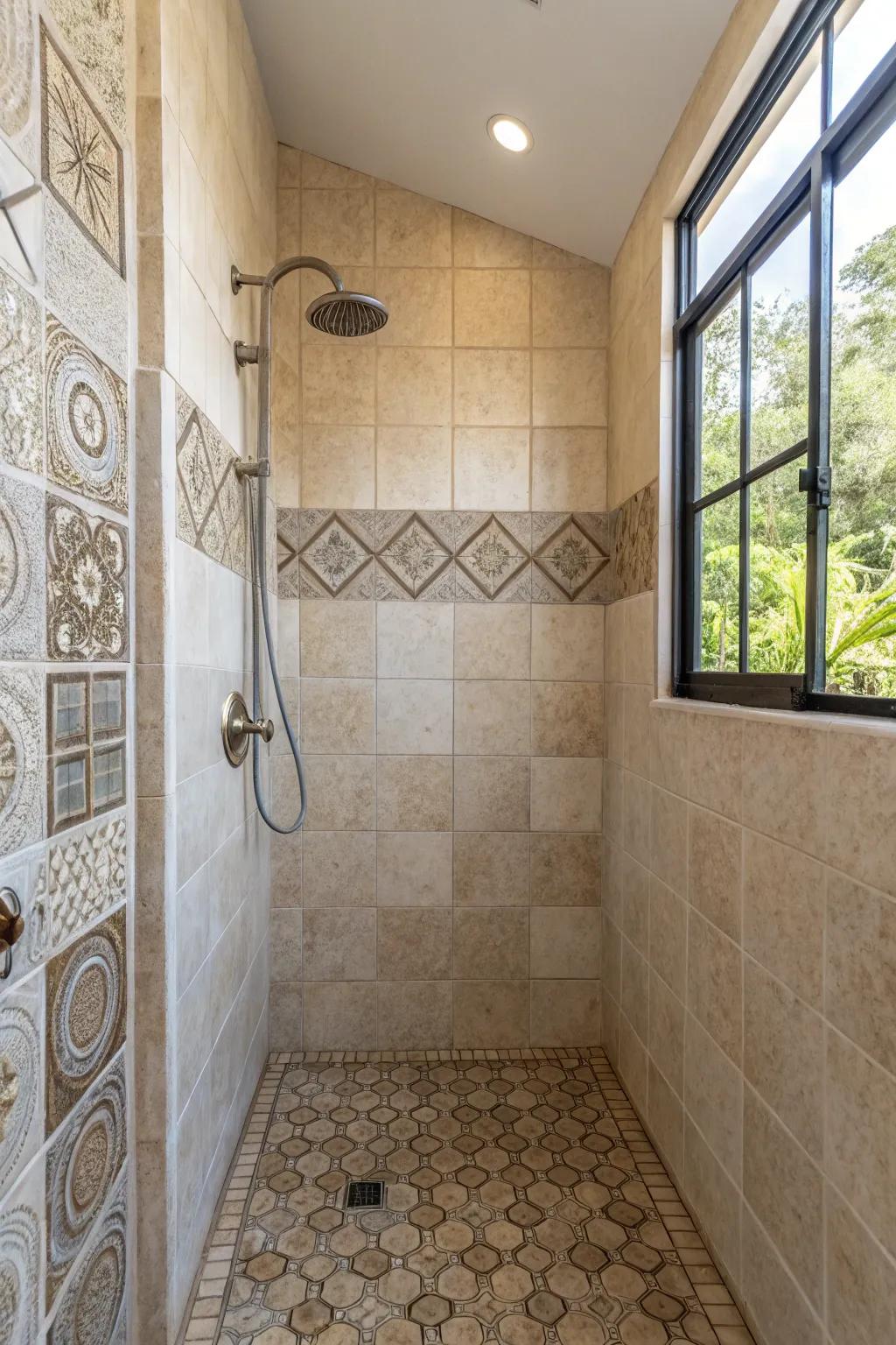 Neutral patterns create a serene and elegant atmosphere.