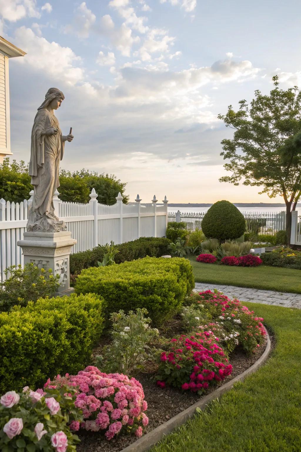 Artistic pieces add personality to any garden.
