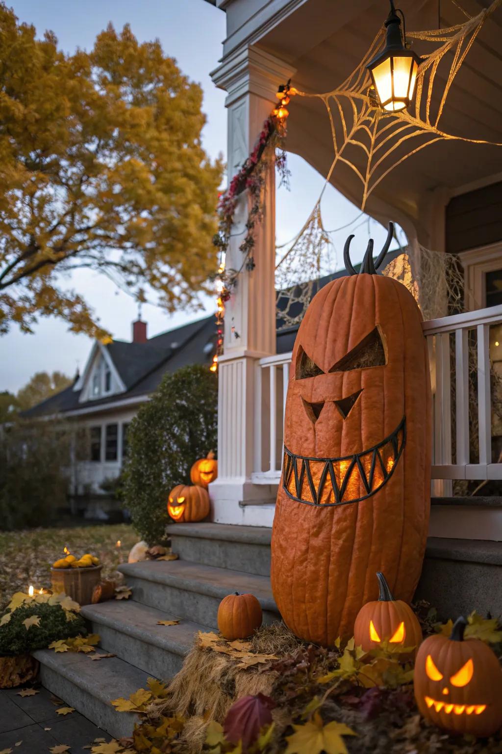 Craft a monstrous masterpiece by merging various monster elements on one pumpkin.